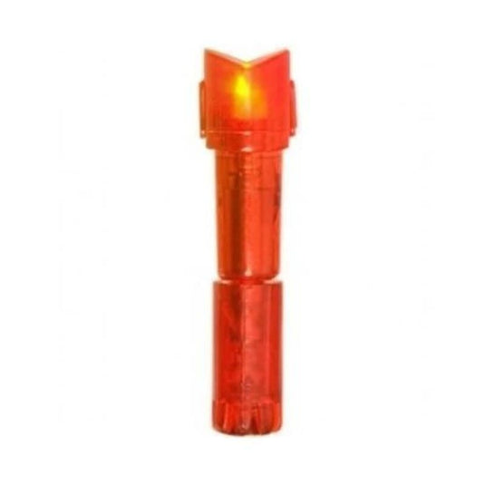 Three-pack of Carbon Express Plus Launchpad Crossbolt lighted nocks in red, designed for enhanced visibility and precision in archery.