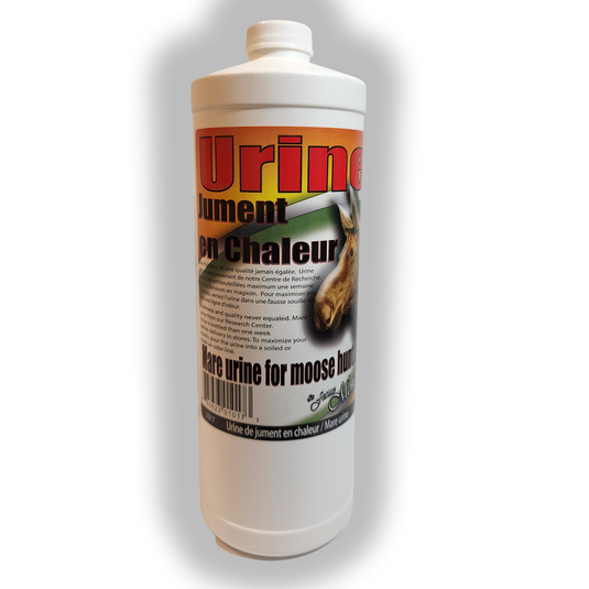 Ferme Monette Original Fresh Mare Heat Urine 1L with 12 capsules, showcasing a natural product for equine health.