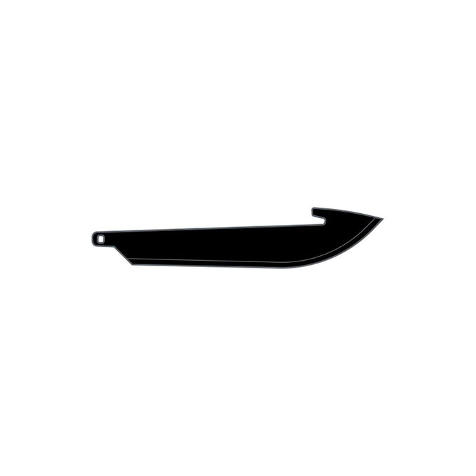 Pack of 6 Drop Point blades, 3.5 inches, in black color.