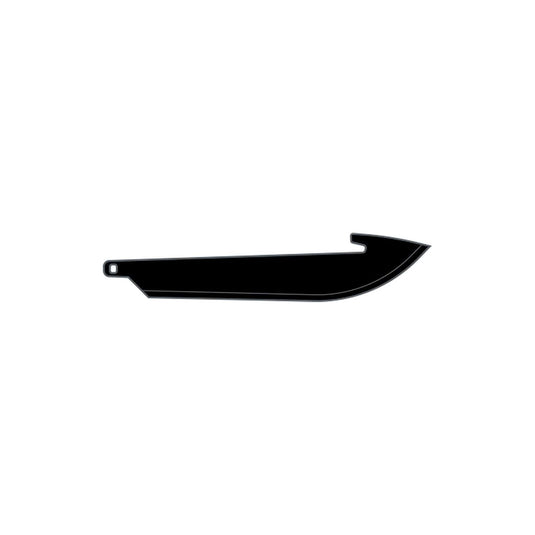 Pack of 6 Drop Point blades, 3.5 inches, in black color.