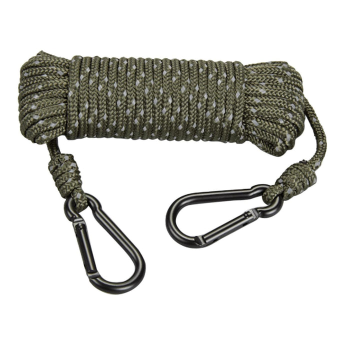 Reflective treestand rope by Hunters Specialties, designed for enhanced visibility and safety during hunting, featuring durable construction and bright reflective material.