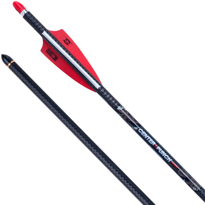 Six-pack of Tenpoint Plus CenterPunch HPX 20-inch crossbow bolts, featuring precision-engineered design for enhanced accuracy and performance.