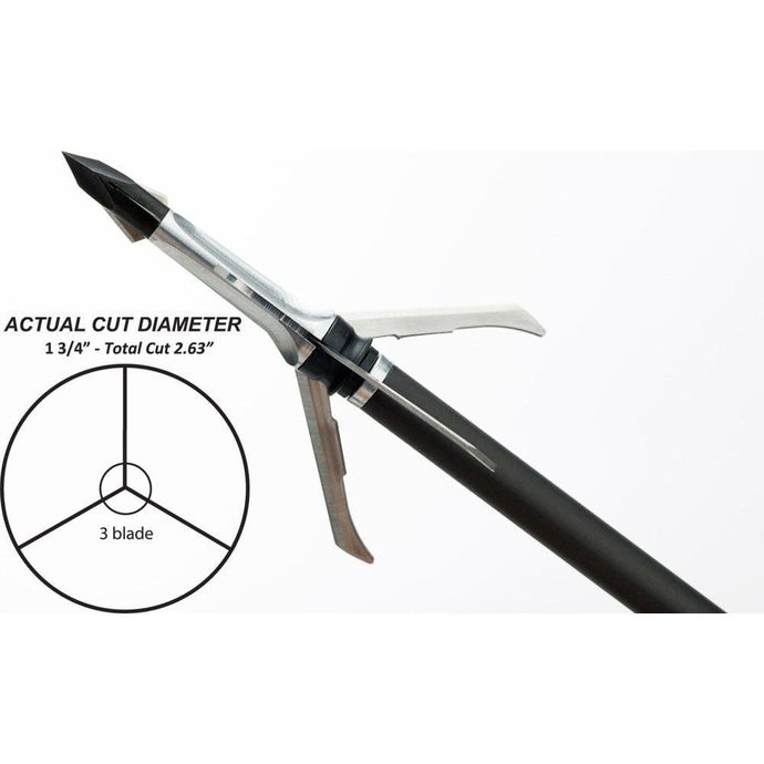 Grim Reaper broadhead paired with a 100-grain Razortip hunting point, showcasing a sleek design ideal for precision and performance in archery.