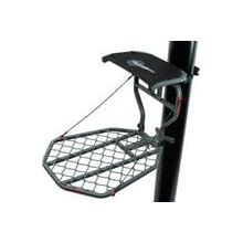 True North Treestands TNT S1600A Hang-On Aluminum Hybrid treestand featuring a lightweight aluminum design, adjustable platform, and comfortable seating for optimal hunting experience in a forested setting.