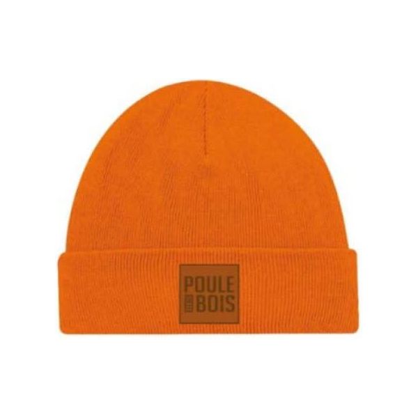 Poule des bois orange Tuque beanie in one size, featuring a cozy design perfect for winter wear.
