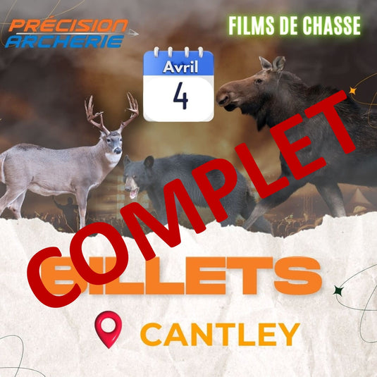 Event ticket for the amateur hunting and fishing film night at 6 Impasse des étoiles, Cantley.
