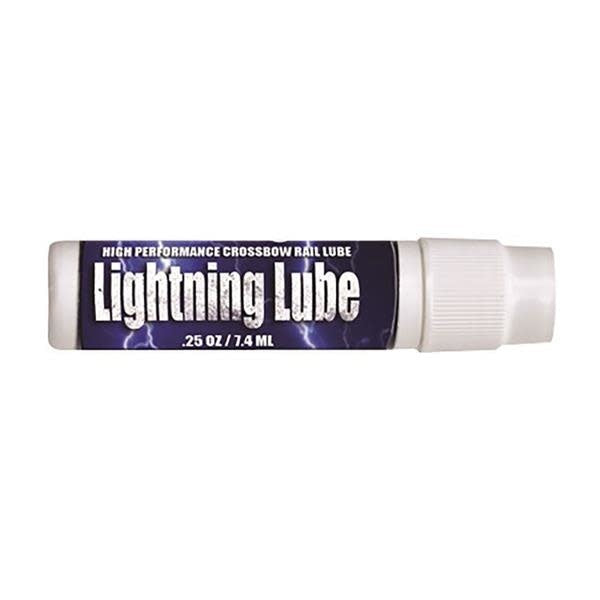 Bohning Plus Lubrifiant Lightning rail lube bottle with a sleek design, featuring a vibrant label and a nozzle for easy application, set against a clean, neutral background.