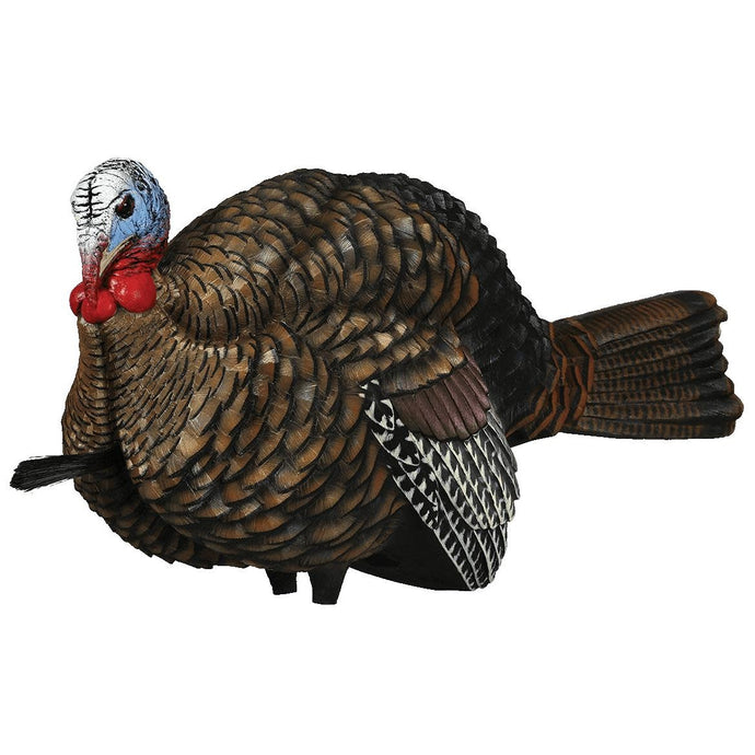 Avian X Plus Appelant pour dindon LCD Half-Strut Jake decoy in a natural outdoor setting, showcasing its realistic design and lifelike posture, ideal for turkey hunting.