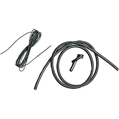 Close-up of a PSE Plus OEILLETON compound bow with a Mongoose arrow resting beside it, showcasing a 3/16 inch diameter arrow shaft.
