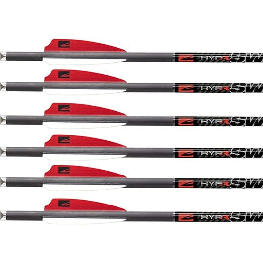 Pack of 6 Plus Flèches Hypr SWAT 22-inch arrows, designed for precision and performance in archery.