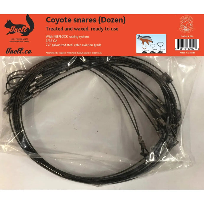 Ouell plus Collets à coyote with Barrure keeflock, featuring a 3/32 diameter cable.