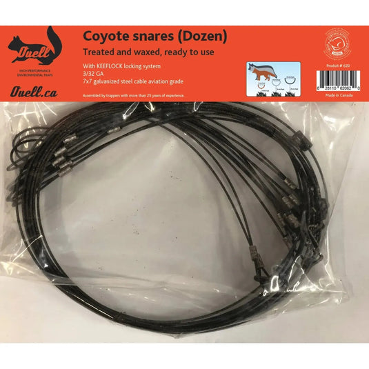 Ouell plus Collets à coyote with Barrure keeflock, featuring a 3/32 diameter cable.