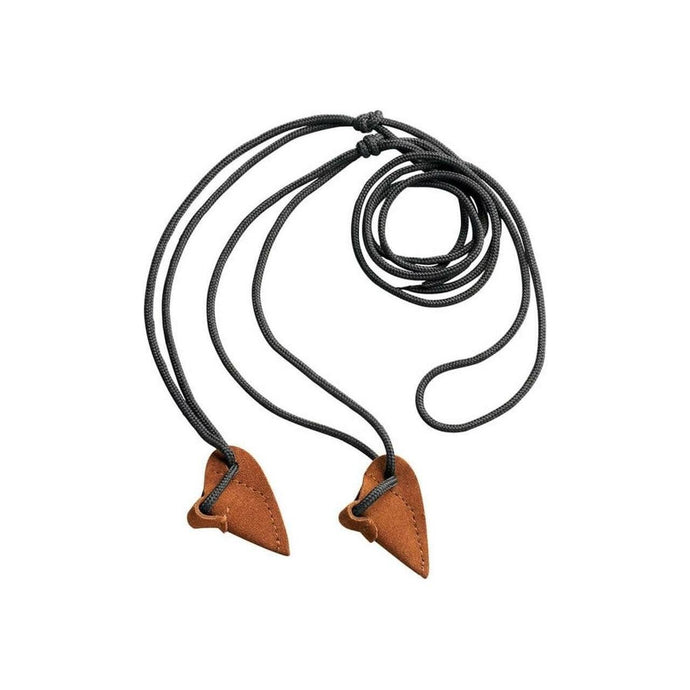 Bear Archery longbow with a stringer tool, showcasing the bow's sleek design and craftsmanship, set against a natural outdoor backdrop.
