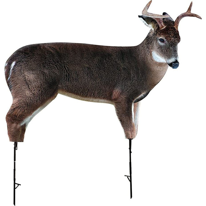 Montana Decoy Co. Leurre Freshman Buck Decoy positioned in a natural outdoor setting, showcasing its realistic design and lifelike features to attract deer.
