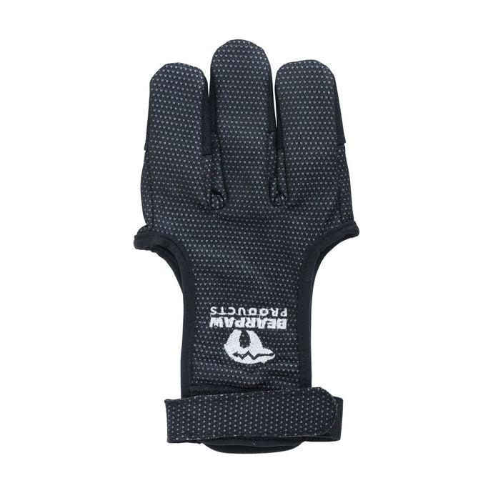 Bearpaw black shooting gloves designed for archery, featuring a sleek and durable design for optimal grip and comfort.