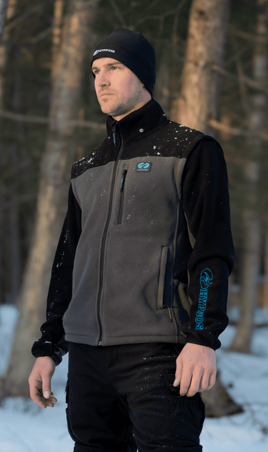 Hoodie Homme Zip Polar PURSUIT H1 noir/gris