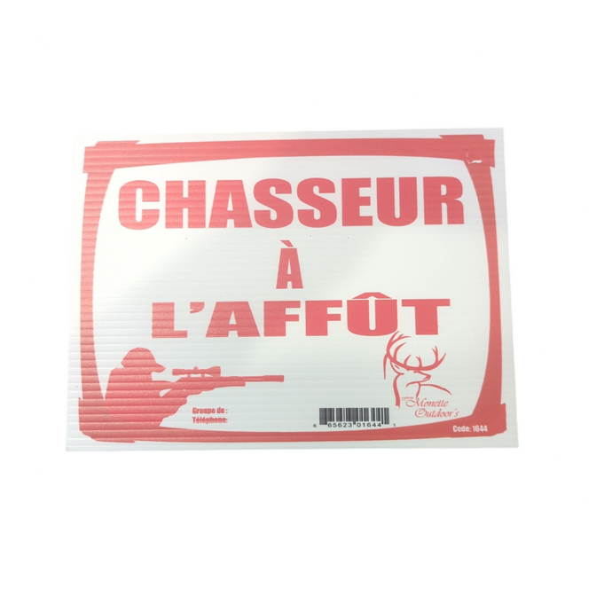 pancarte ferme monnette chasseur a l'affut
