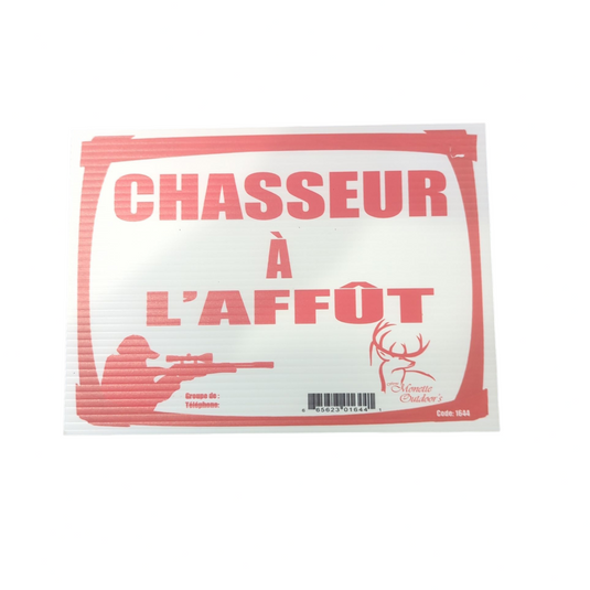 pancarte ferme monnette chasseur a l'affut