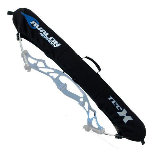 Image of Avalon Archery Plus bow case featuring a Tec X cam and string, showcasing its durable design and protective features for archery equipment.