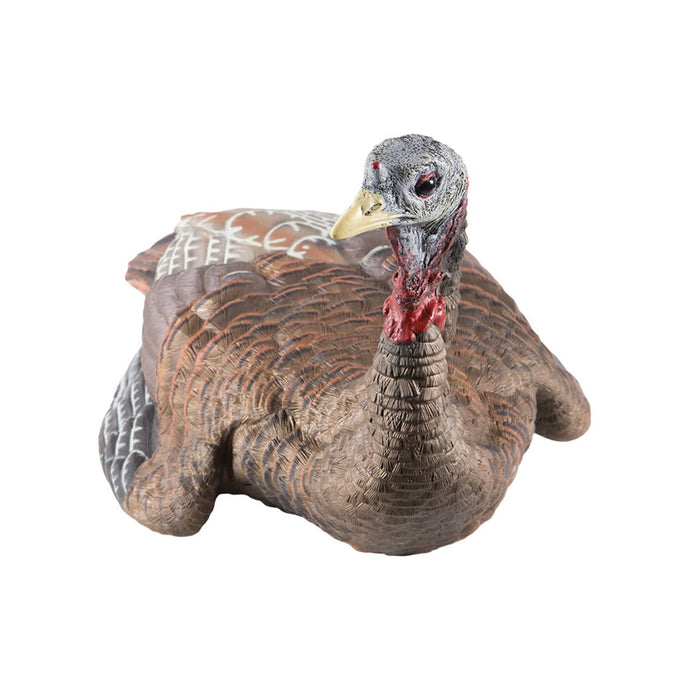 Avian X Appelant poule couchée - realistic decoy of a laying hen, designed for effective hunting, showcasing detailed feathers and lifelike posture.