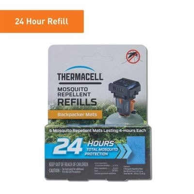 Thermacell Plus Recharge Backpacker Mosquito Repellent, providing 24 hours of effective protection against insects in a portable design.