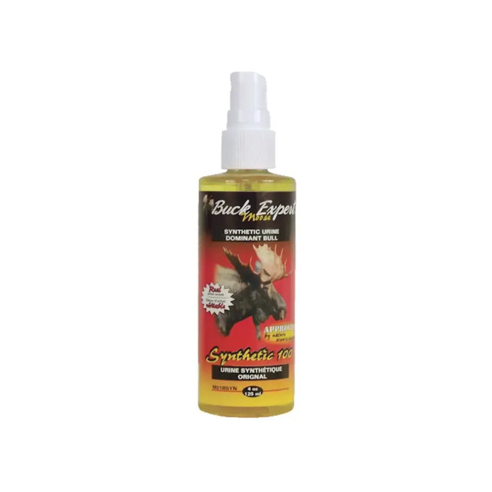 60 ml bottle of Buck Expert Plus Urine Synthetic Moose attractant, designed for hunting and wildlife attraction.