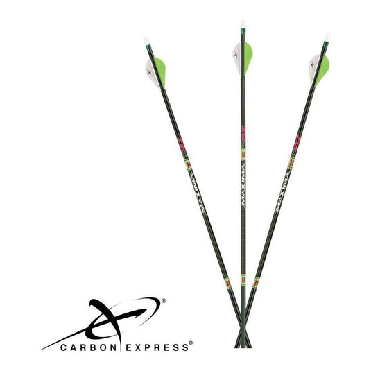 Carbon Express Maxima XRZ arrows, 150 spine, pack of 6, featuring advanced carbon technology for enhanced accuracy and performance.