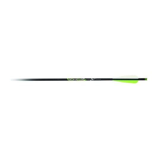 Carbon Express Piledriver 22-inch crossbow bolt with Flèche d'arbalète branding, showcasing its sleek design and precision engineering for optimal performance.