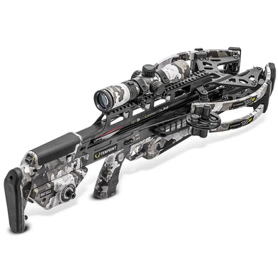 Tenpoint Plus TX 28 Vektra crossbow featuring a sleek design, advanced optics, and ergonomic grip, ideal for precision hunting.