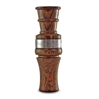 Image of a Recall Designs deer call made from bocote wood, showcasing its elegant grain and craftsmanship, designed for effective deer hunting.