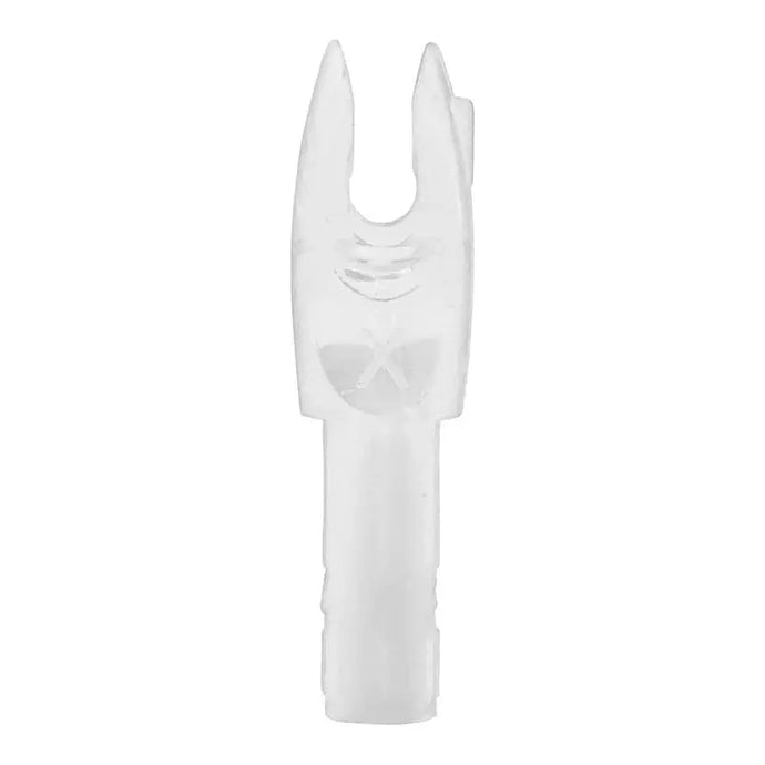 Easton Plus X Nock 5mm in white, showcasing its sleek design and precision engineering for archery enthusiasts.