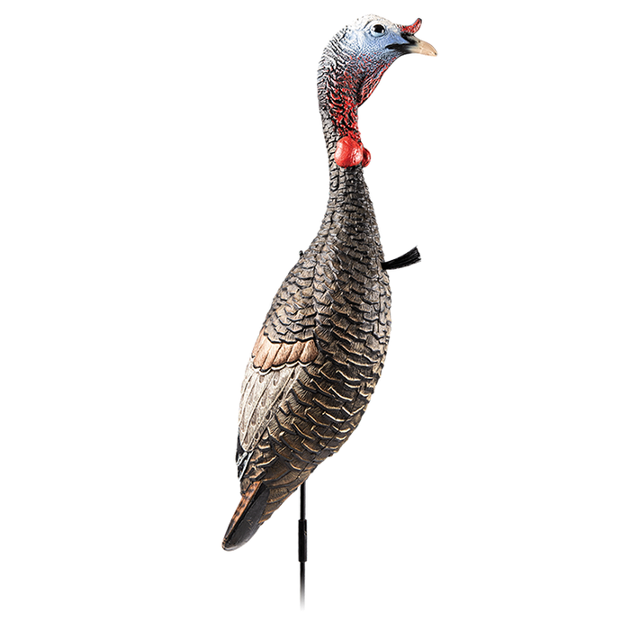 Flextone Plus Appelant à dindons Funky Chicken, a realistic turkey call device designed for effective hunting, featuring a vibrant design and ergonomic shape for easy handling.
