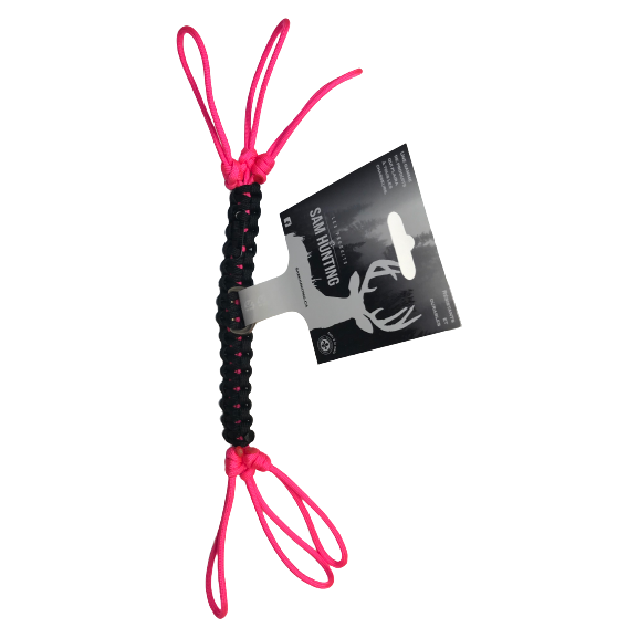Les Produits Sam Hunting pink and black small game carrier, designed for efficient transport of small game.