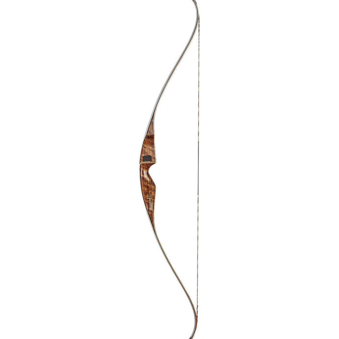 Bear Archery Plus Arc Grizzly compound bow with a 40-pound draw weight, showcasing its sleek design and craftsmanship, set against a natural outdoor backdrop.