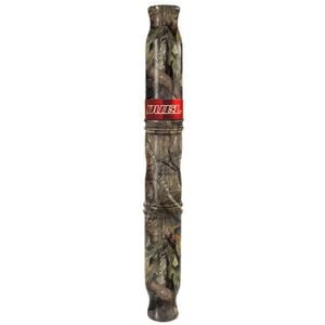Image of a Duel Game Calls Appeau à chevreuil doubleback grunt call in camo design, ideal for attracting deer during hunting.