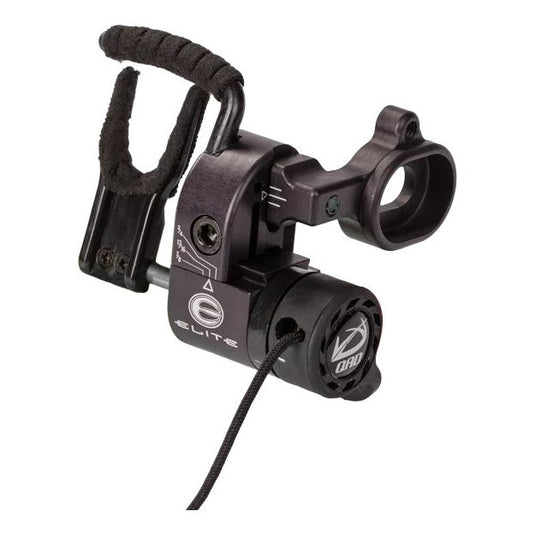 Elite Archery bow paired with Elite Ultrarest HDX in black, showcasing precision engineering and sleek design for optimal archery performance.