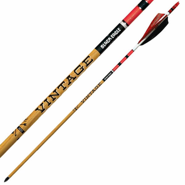 Black Eagle Flèche Black Eagle Vintage Cresté natural feathers in red, white, and black, .005 inches, 600 spine.
