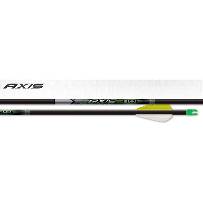 Easton Flèches 5MM AXIS CARBON arrows, feathered, pack of 6.
