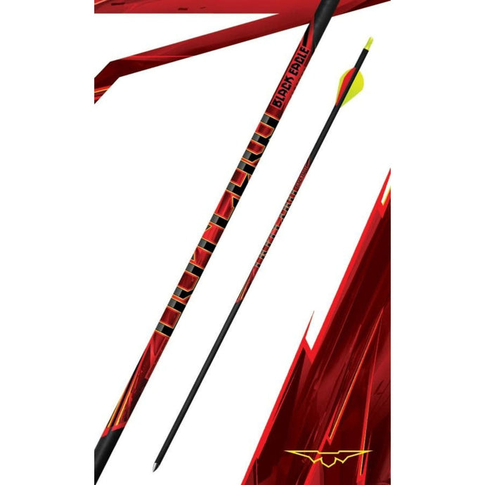 Black Eagle Flèche Blackeagle Outlaw archery arrows, pack of 6, featuring sleek design and high-performance specifications.