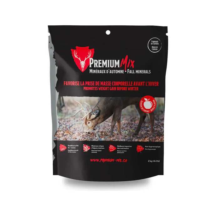 Premium-Mix plus Minéraux d'automne 2KG package featuring a blend of high-quality seeds and autumn minerals for optimal bird nutrition.