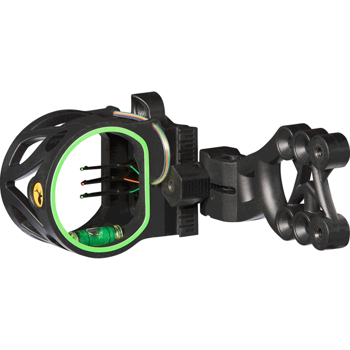 Trophy Ridge Mire Mist 3-pin sight with .019 pins, showcasing precision engineering and a sleek design for archery enthusiasts.