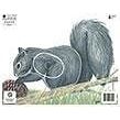 Maple Leaf design combined with Cible écureuil NFA-26, showcasing a vibrant and detailed illustration of a squirrel in a natural setting.