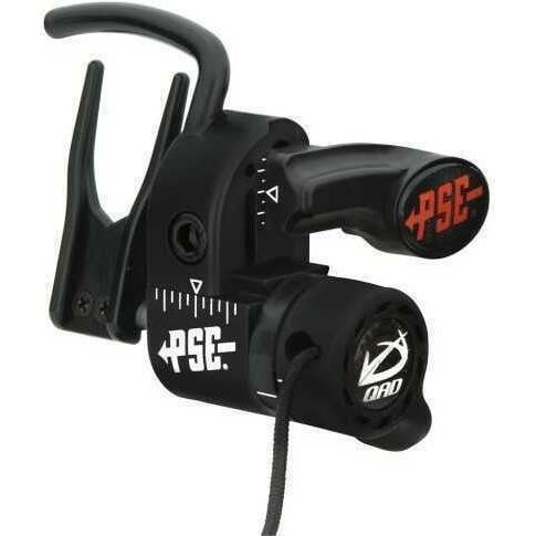 Image of a left-hand QAD UltraRest arrow rest, featuring a sleek design and adjustable settings, mounted on a compound bow, showcasing its precision engineering and functionality for archery enthusiasts.