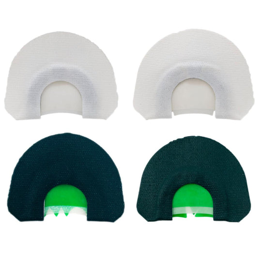 Quaker Boy Full Flock turkey call set featuring four diaphragm calls designed for turkey hunting.