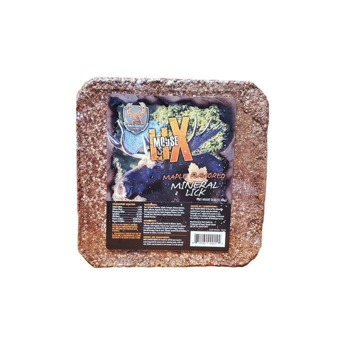 25 lb bag of Rack Stacker plus Lix for original maple flavor, featuring a vibrant design and clear labeling.