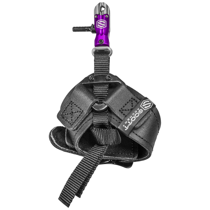 Scott Archery Plus Hero X Purple release aid featuring a sleek design, ergonomic grip, and vibrant purple color, ideal for precision archery.
