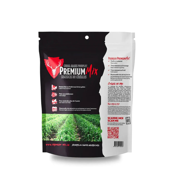 Premium-Mix plus Mélange de Céréales: a vibrant blend of high-quality grains and seeds, showcasing a colorful assortment of textures and natural ingredients, perfect for enhancing nutrition and flavor.