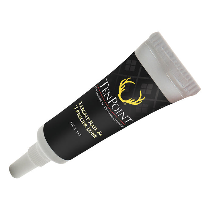 Tenpoint Plus Rail Lube bottle with a sleek design, showcasing its label and applicator tip, set against a clean background.