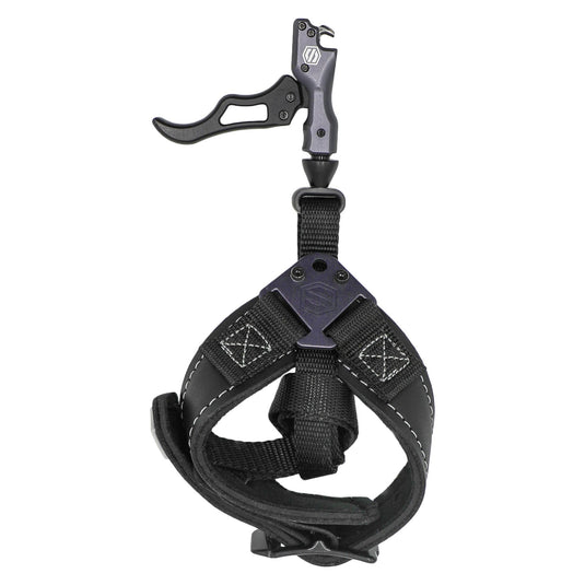 Scott Archery release aid with a trigger mechanism, showcasing precision engineering and ergonomic design for archery enthusiasts.