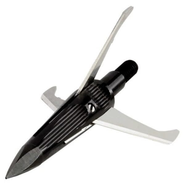 Close-up of NAP Spitfire 125 grain broadheads, showcasing their sharp points and aerodynamic design, ideal for hunting.
